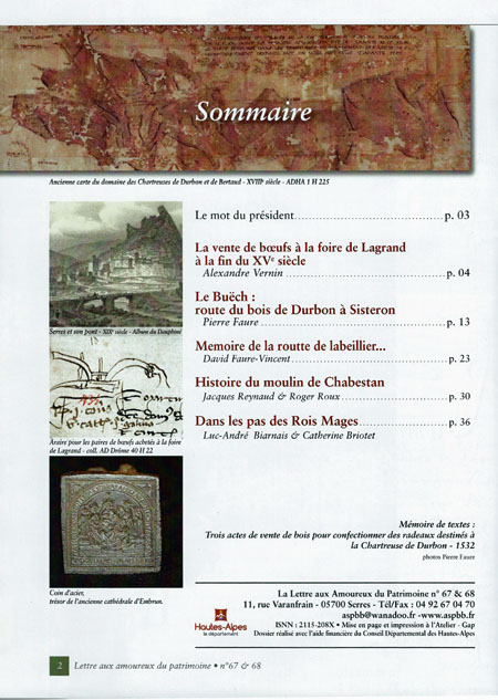 Bulletin n°67 sommaire