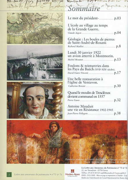 Bulletin n°75 sommaire